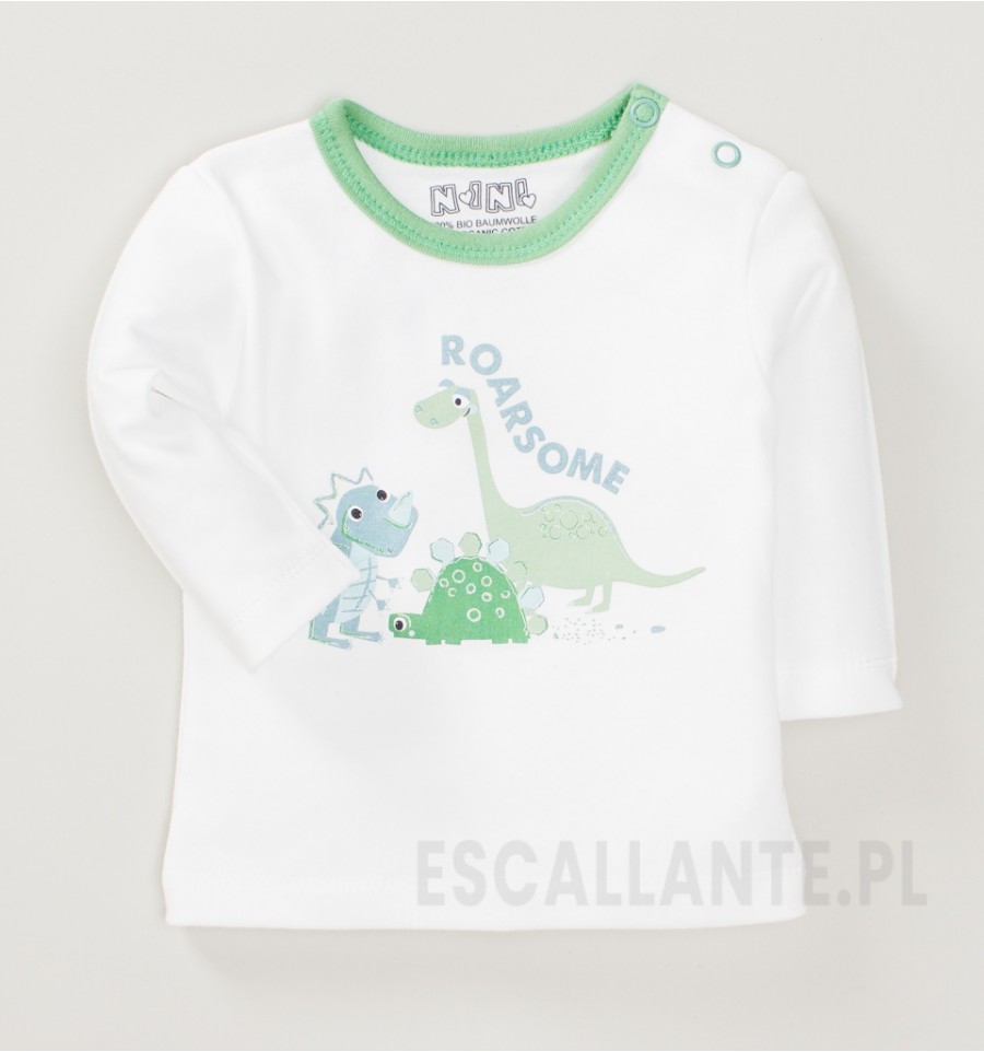 Bluzka niemowlęca DINOSAURS z bawełny organicznej dla chłopca