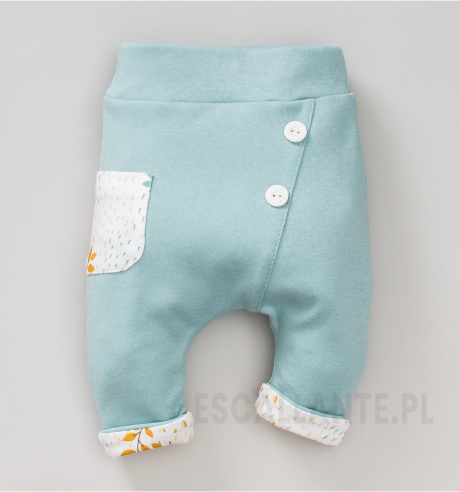 Spodnie niemowlęce MAXI SMILE z bawełny organicznej dla dziewczynki
