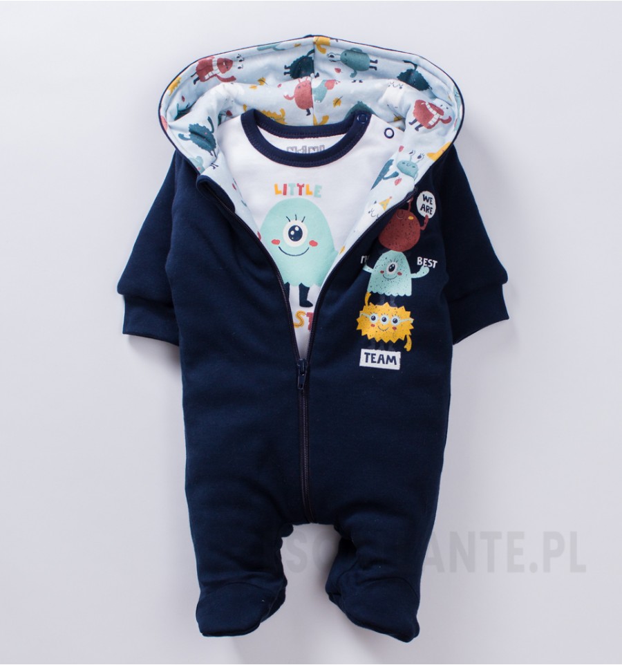 Bluzka niemowlęca LITTLE MONSTER z bawełny organicznej dla chłopca