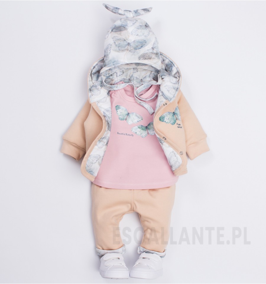 Bluzka niemowlęca MOTYLKI z bawełny organicznej dla dziewczynki