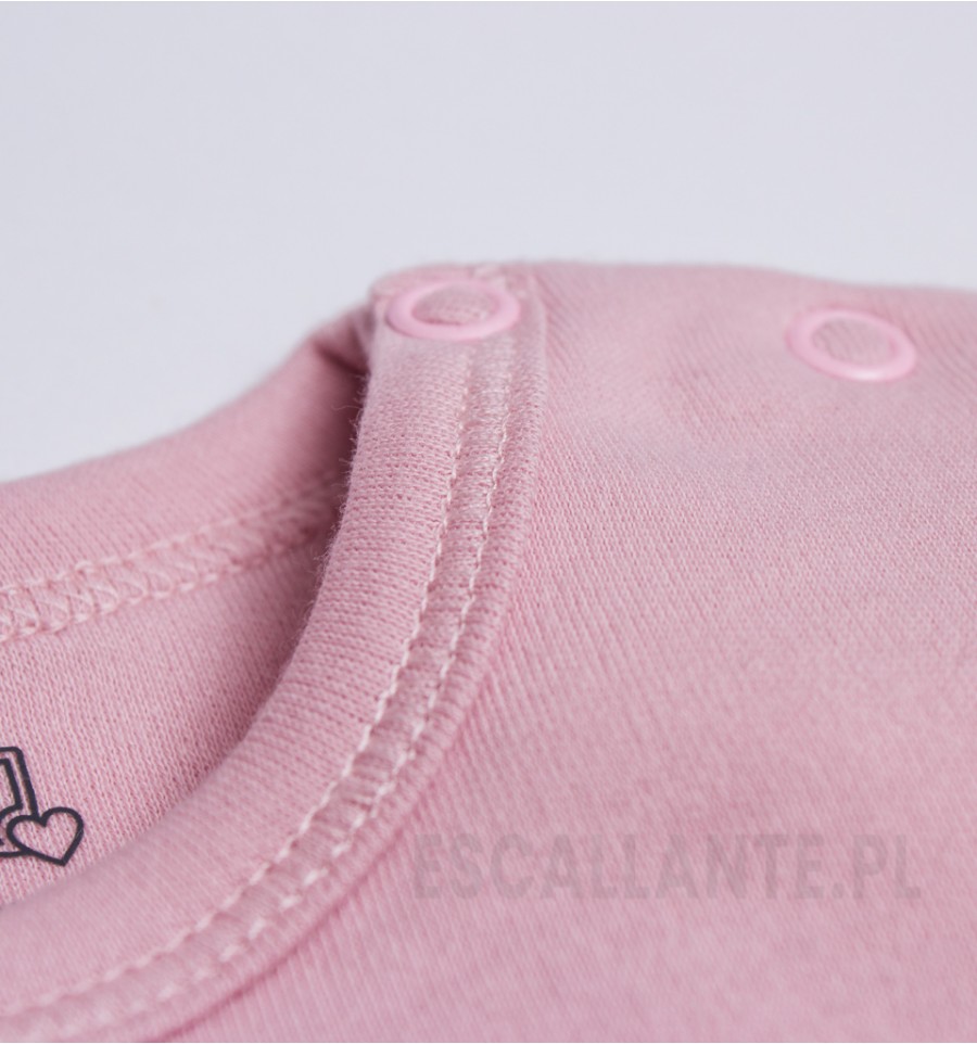 Różowe body niemowlęce MOTYLKI z bawełny organicznej dla dziewczynki