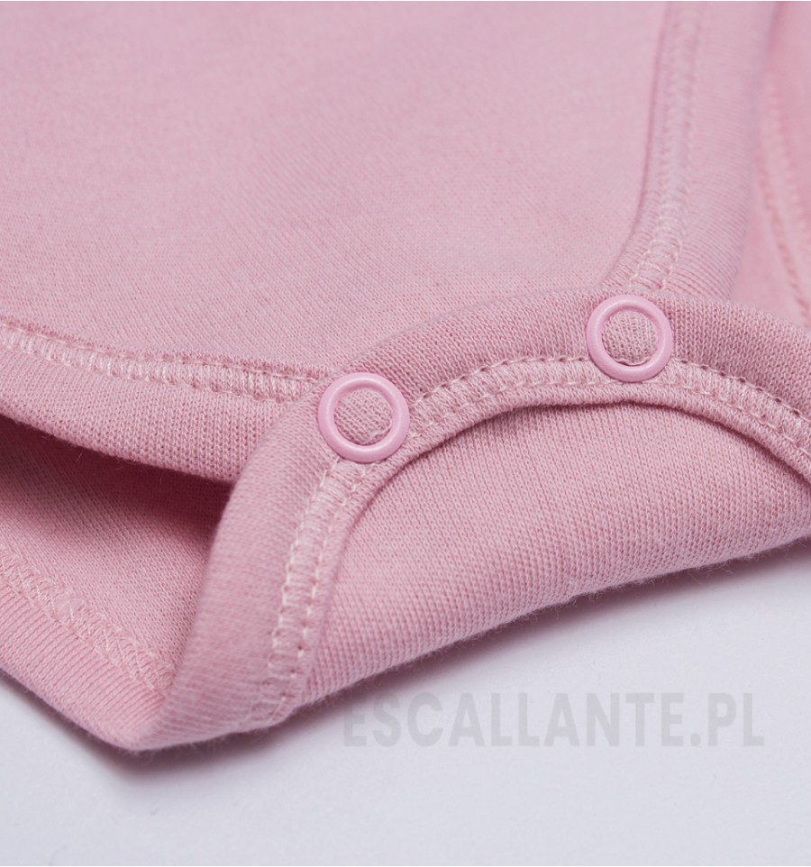 Różowe body kopertowe MOTYLKI z bawełny organicznej dla dziewczynki