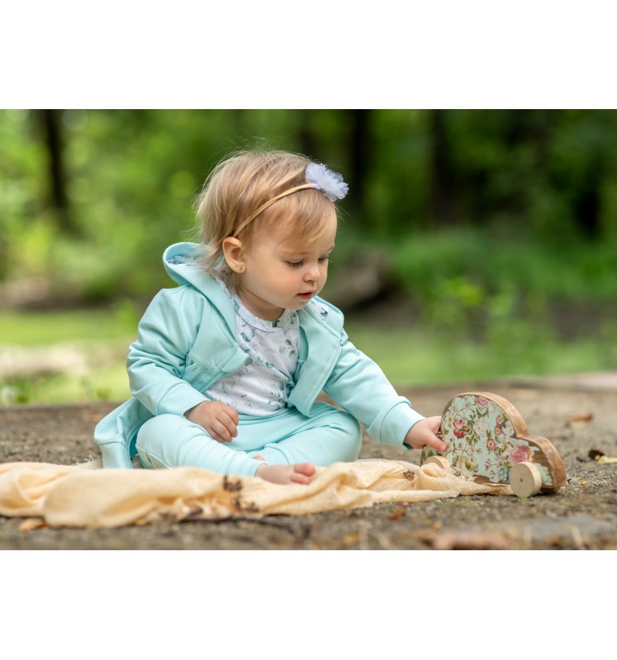 Body niemowlęce EUKALIPTUS z bawełny organicznej dla dziewczynki