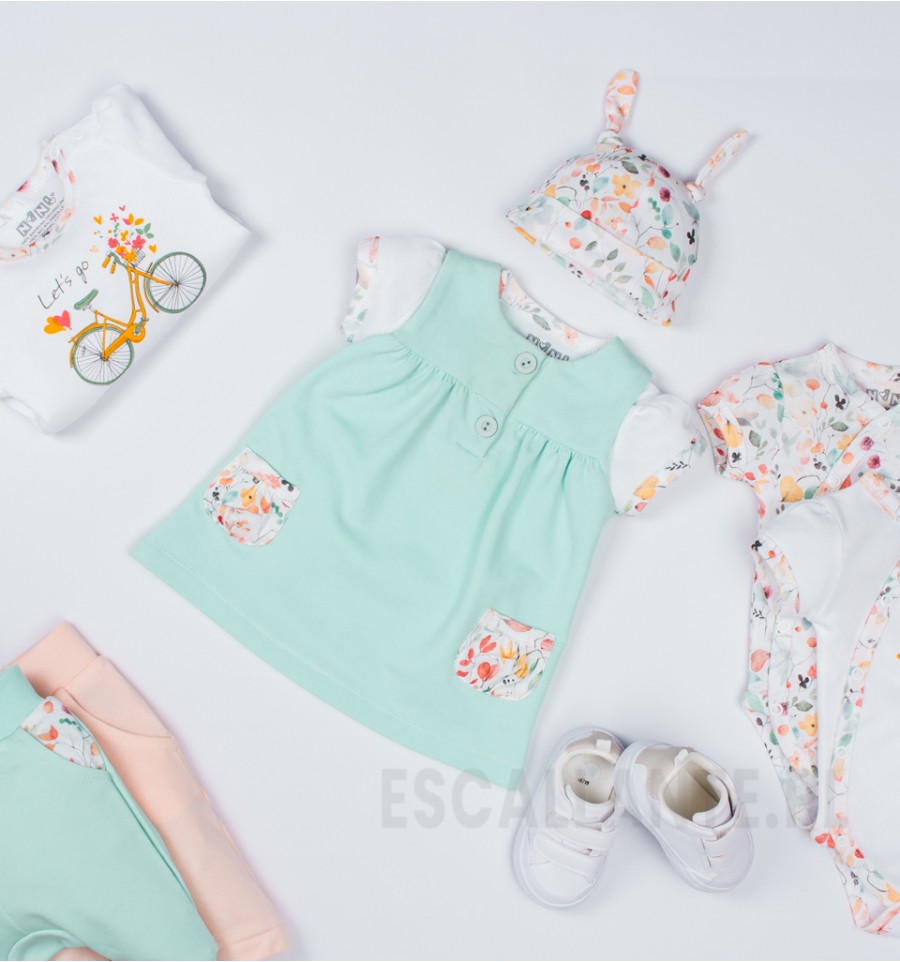 Sukienka niemowlęca KOLORY WIOSNY z bawełny organicznej