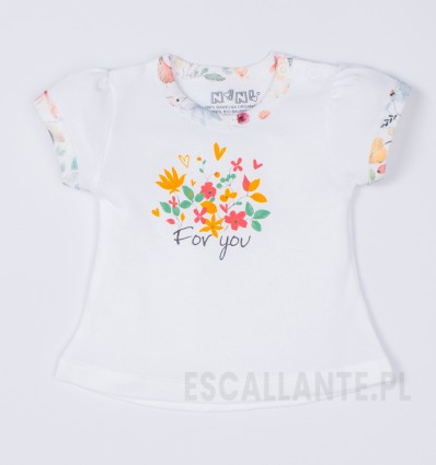 T-shirt niemowlęcy KOLORY WIOSNY z bawełny organicznej dla dziewczynki