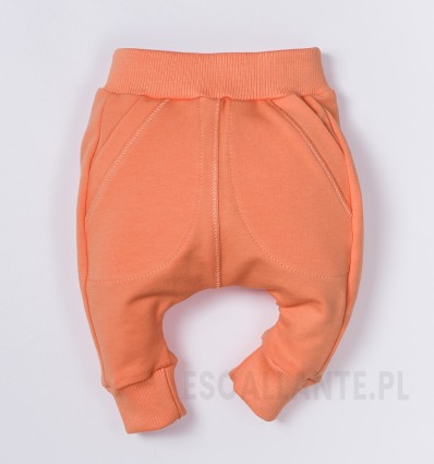 Pomarańczowe spodnie dresowe LION z bawełny organicznej dla chłopca
