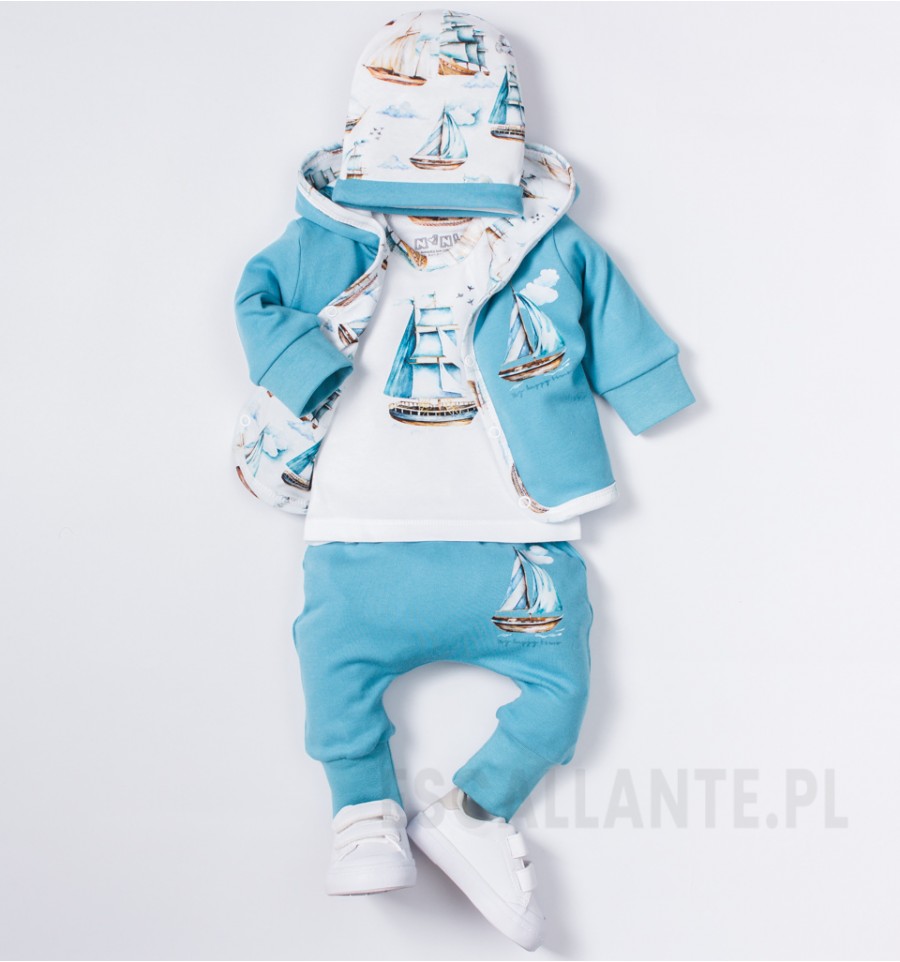 Bluza niemowlęca MORSKA PRZYGODA z bawełny organicznej dla chłopca
