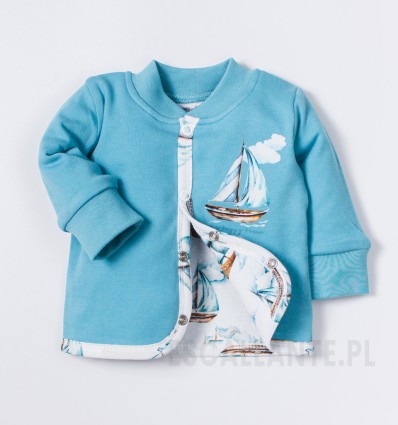 Bluza niemowlęca MORSKA PRZYGODA z bawełny organicznej dla chłopca