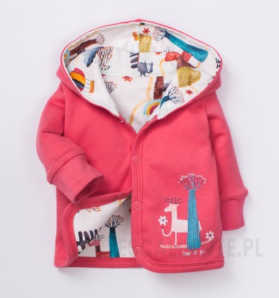 Dwustronna bluza niemowlęca LEŚNA OPOWIEŚĆ z bawełny organicznej dla dziewczynki