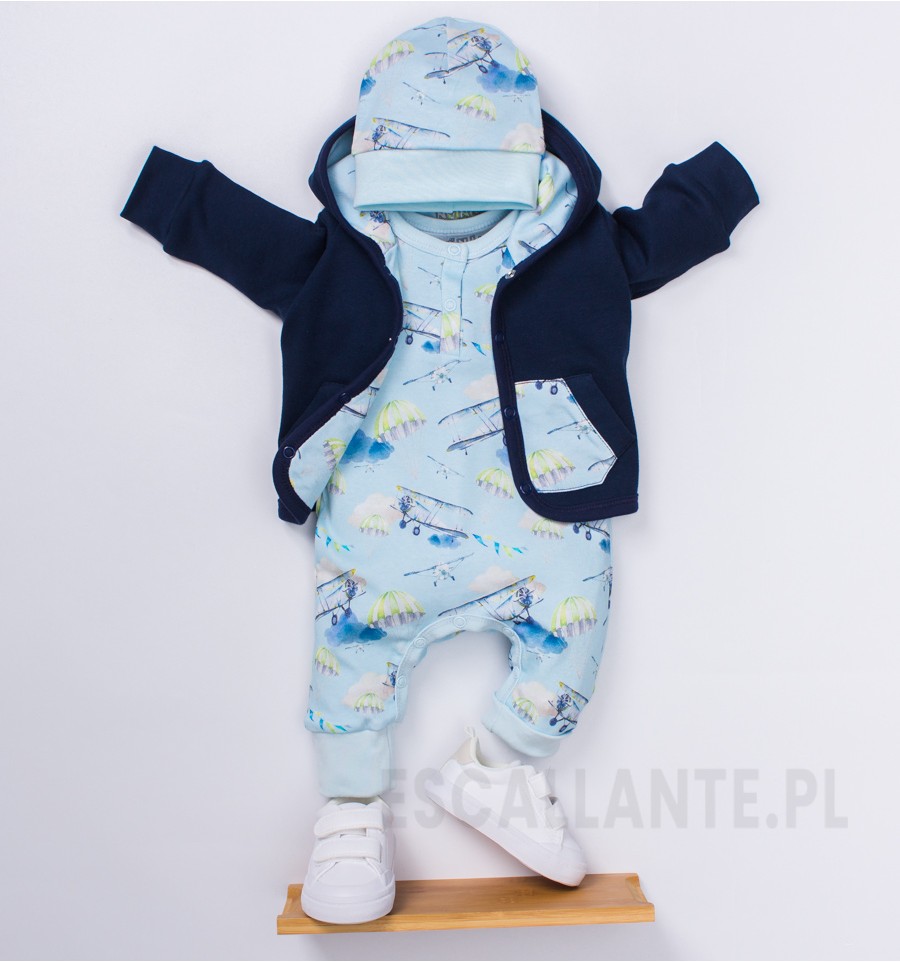Bluza niemowlęca PODNIEBNA PRZYGODA z bawełny organicznej dla chłopca