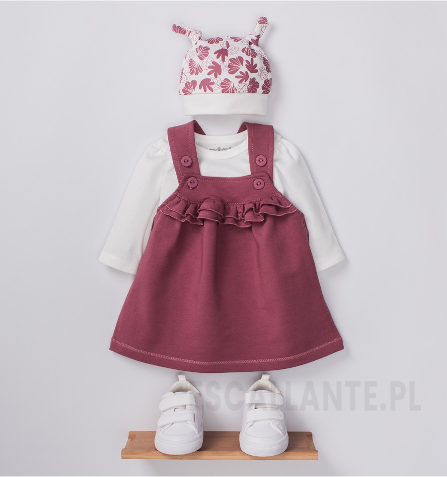 Sukienka niemowlęca LISTKI z bawełny organicznej
