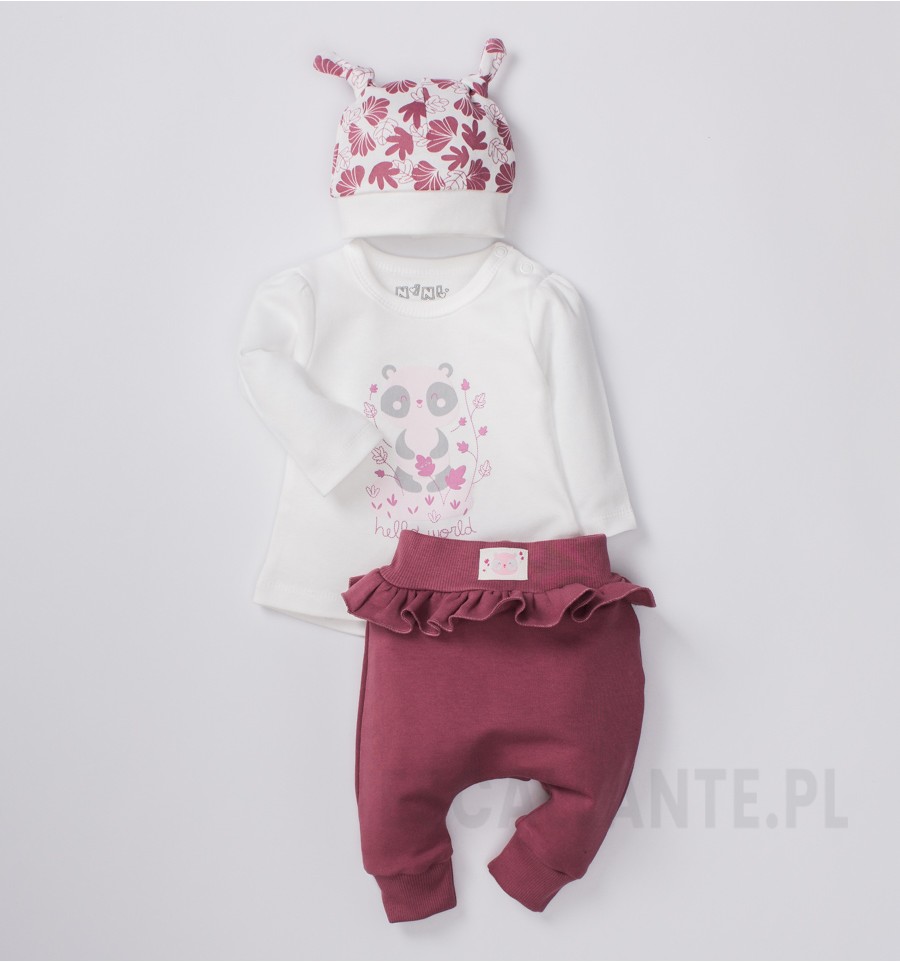 Bluzka niemowlęca LISTKI z bawełny organicznej dla dziewczynki