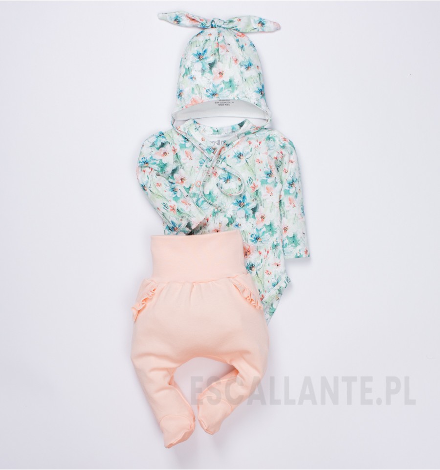 Półśpiochy niemowlęce BOTANIKA z bawełny organicznej dla dziewczynki