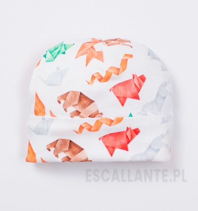Czapka niemowlęca ORIGAMI z bawełny organicznej dla chłopca