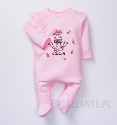 Pajac niemowlęcy ZEBRA z bawełny organicznej dla dziewczynki