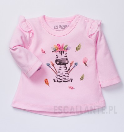 Bluzka niemowlęca ZEBRA z bawełny organicznej dla dziewczynki