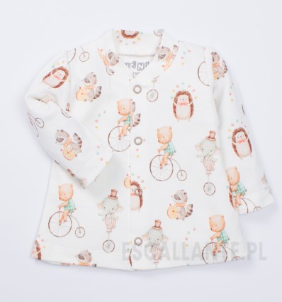 Kaftanik niemowlęcy ANIMAL SHOW z bawełny organicznej dla dziewczynki