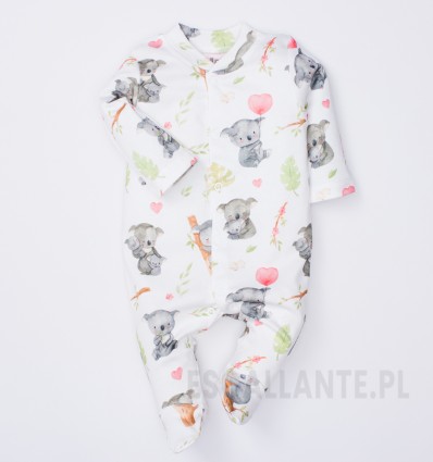 Pajac niemowlęcy KOALA z bawełny organicznej dla dziewczynki