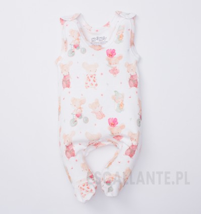 Śpiochy niemowlęce MINI MOUSE z bawełny organicznej dla dziewczynki