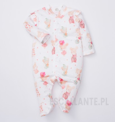 Pajac niemowlęcy MINI MOUSE z bawełny organicznej dla dziewczynki