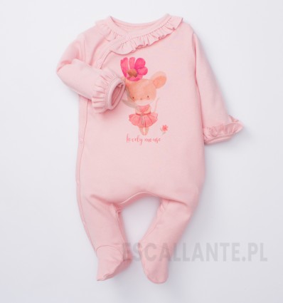 Pajac niemowlęcy MINI MOUSE z bawełny organicznej dla dziewczynki