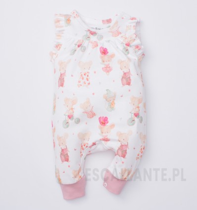 Śpiochy niemowlęce MINI MOUSE z bawełny organicznej dla dziewczynki