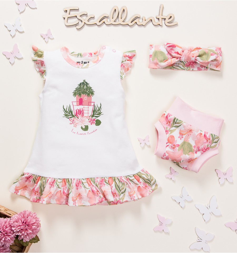 Sukienka niemowlęca PARADISE z bawełny organicznej