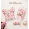 Kwiatowe spodnie niemowlęce PARADISE z bawełny organicznej