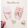 Różowe spodnie niemowlęce PARADISE z bawełny organicznej