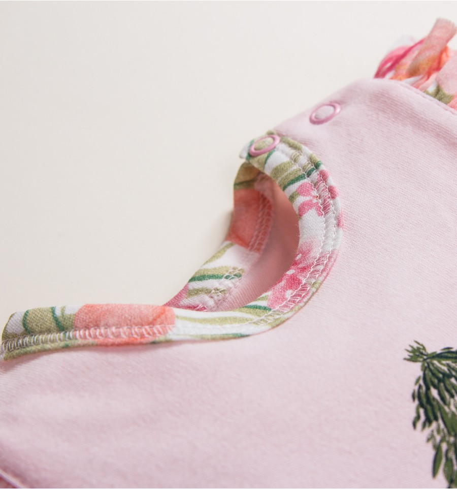 Różowe spodnie ogrodniczki PARADISE z bawełny organicznej