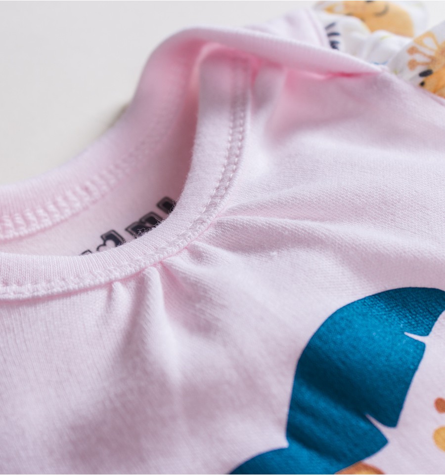 Różowe body niemowlęce OAZA z bawełny organicznej dla dziewczynki
