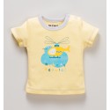 Żółty t-shirt niemowlęcy HELIKOPTER z bawełny organicznej dla chłopca
