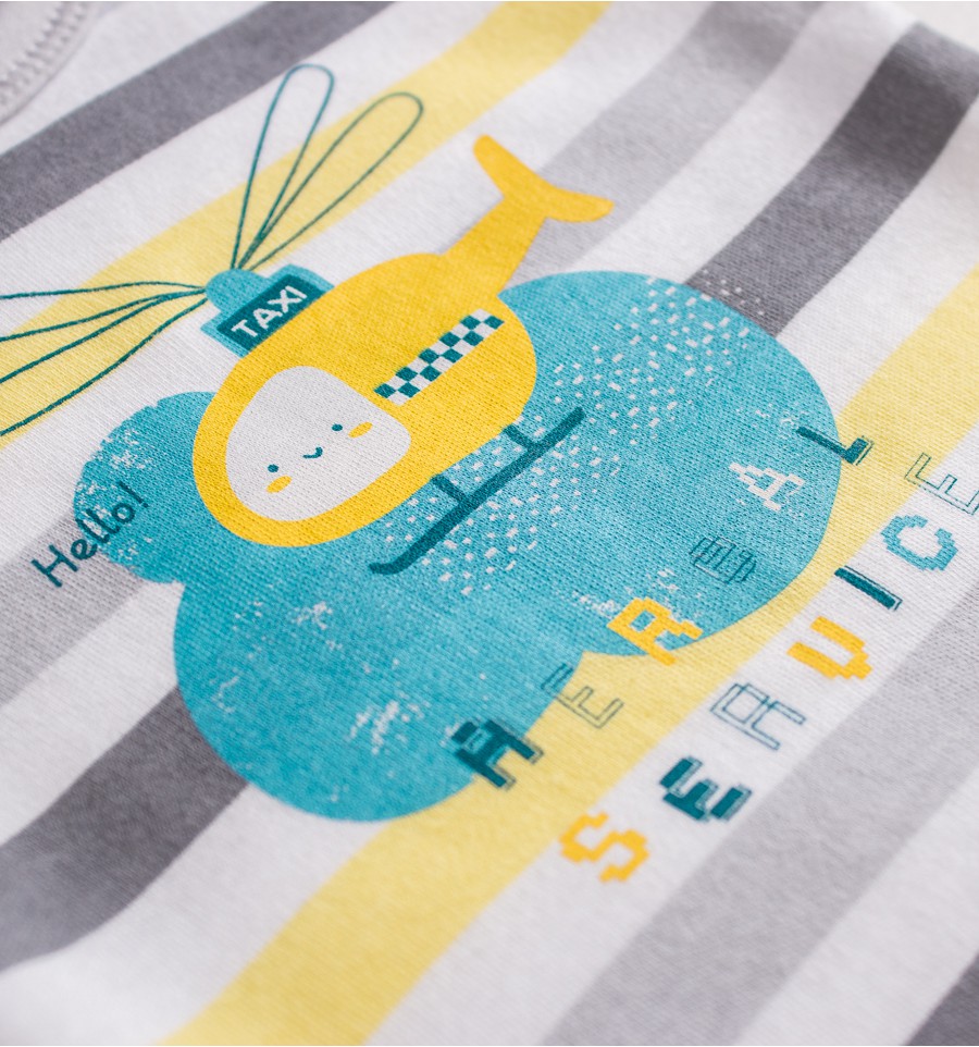 T-shirt niemowlęcy HELIKOPTER z bawełny organicznej dla chłopca