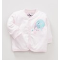 Bluza niemowlęca NINI różowa Ptaszki z bawełny organicznej dla dziewczynki