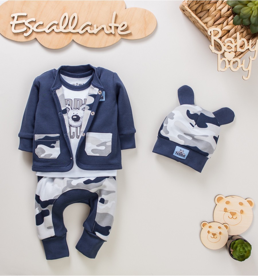 Bluzka niemowlęca jasnoniebieska MORO NINI z bawełny organicznej dla chłopca