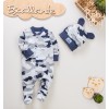 Pajac niemowlęcy wzór MORO NINI z bawełny organicznej dla chłopca