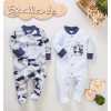 Pajac niemowlęcy wzór MORO NINI z bawełny organicznej dla chłopca