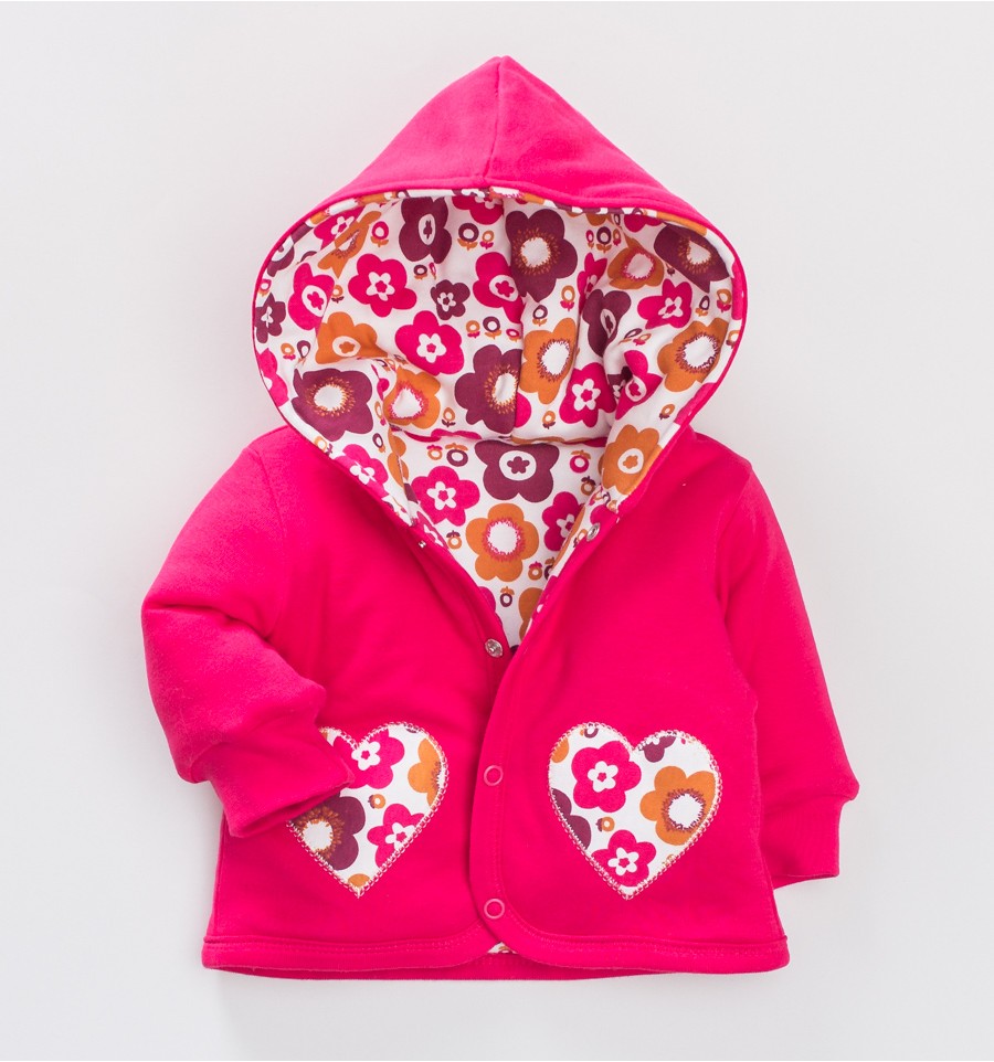 Dwustronna kurtka niemowlęca FOLK NINI z bawełny organicznej dla dziewczynki