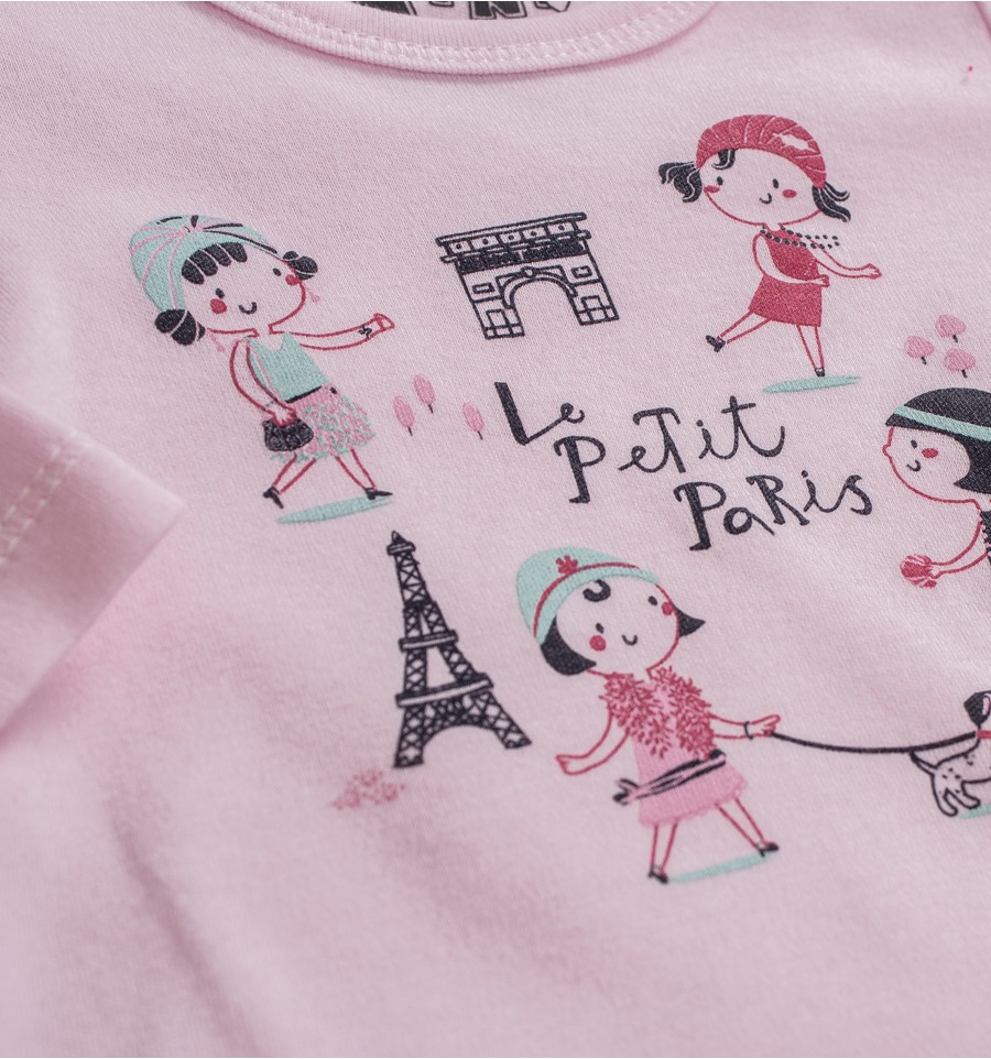 Bluzka niemowlęca PARYŻANKA z bawełny organicznej dla dziewczynki