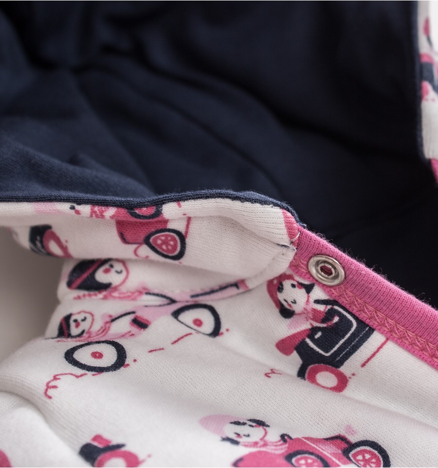 Granatowa kurtka niemowlęca PARYŻANKA z bawełny organicznej dla dziewczynki