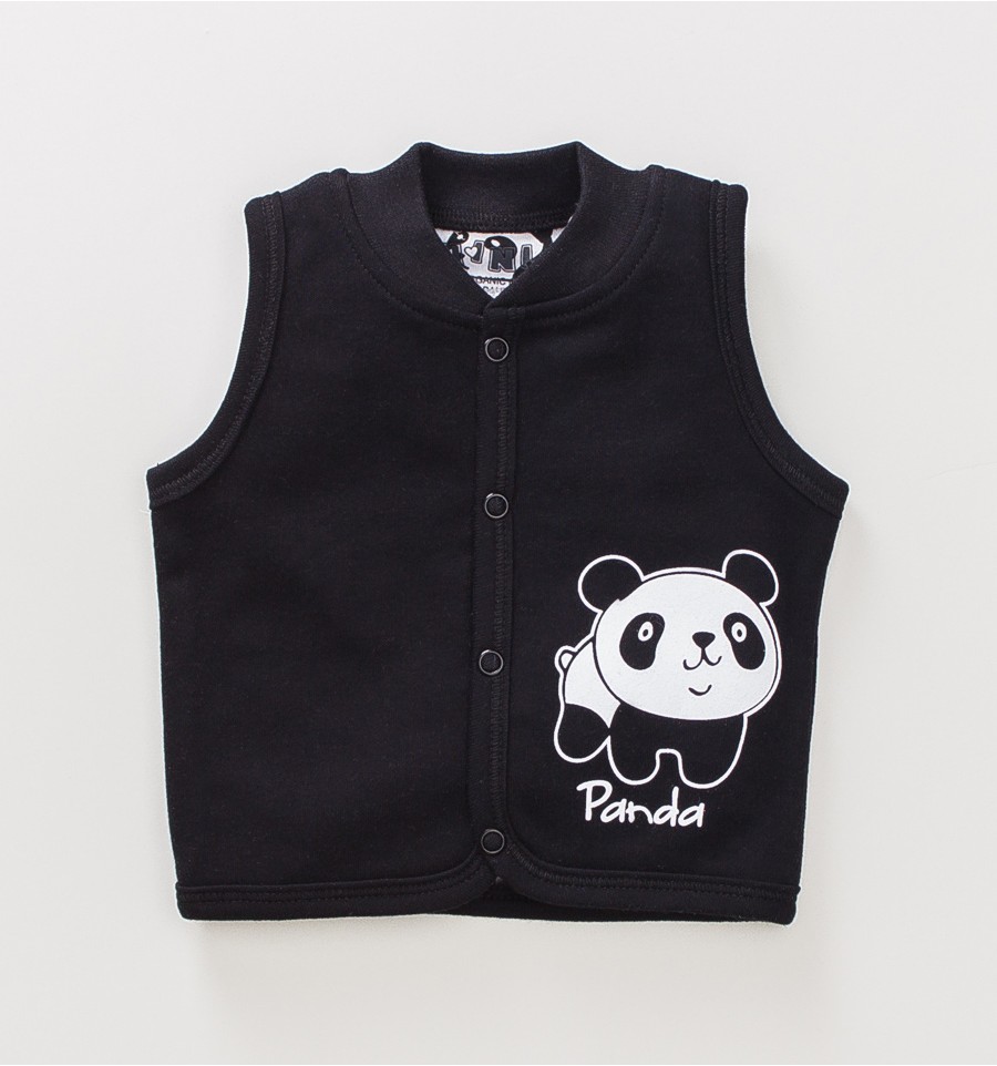 Kamizelka niemowlęca PANDA z bawełny organicznej dla chłopca