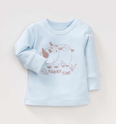 Bluzka niemowlęca ANIMALS z bawełny organicznej dla chłopca