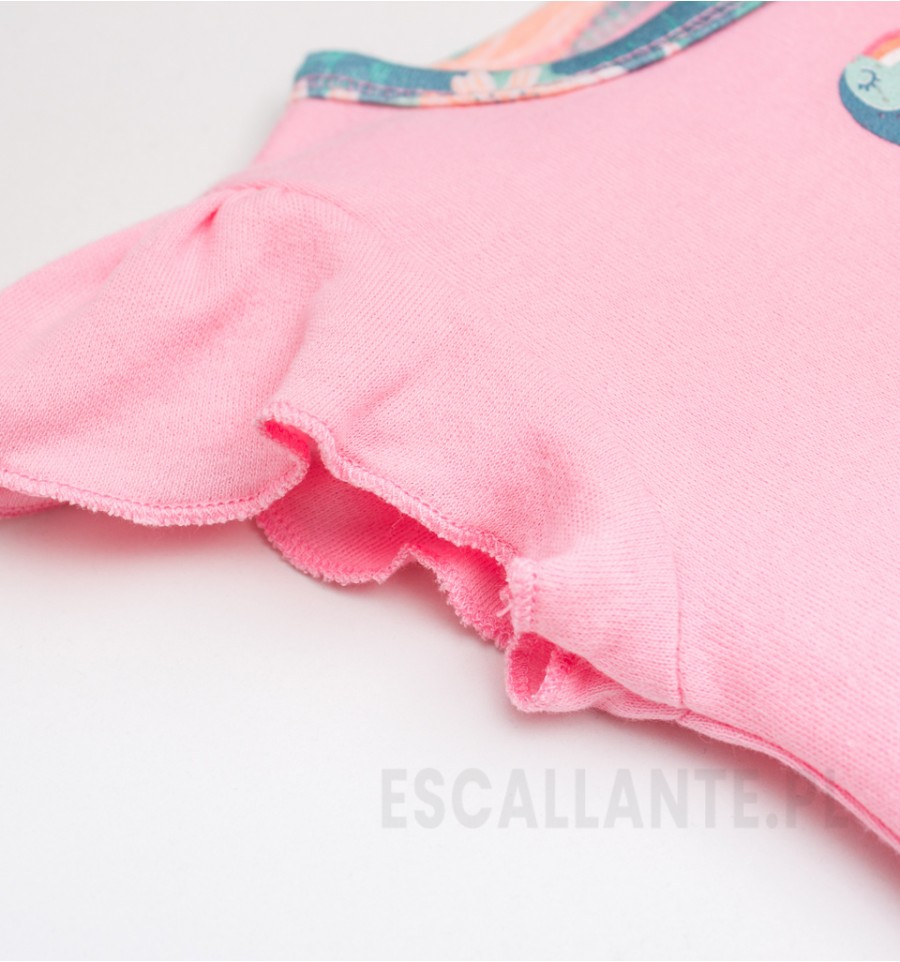 Różowy t-shirt niemowlęcy RÓŻOWA PANTERA z bawełny organicznej dla dziewczynki