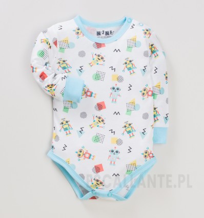 Body niemowlęce ROBOCIK z bawełny organicznej dla chłopca