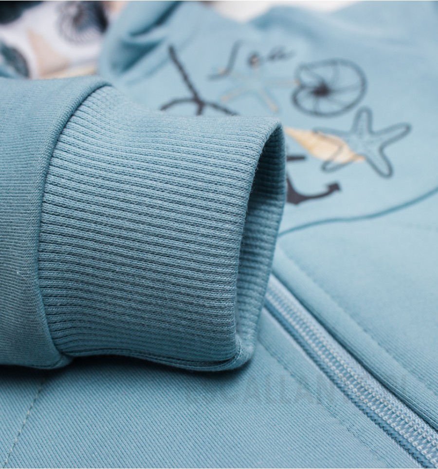 Bluza dresowa Morska Podróż z bawełny organicznej dla chłopca