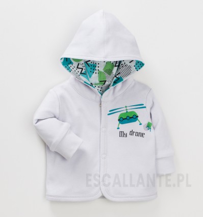 Dwustronna bluza niemowlęca LITTLE DRONE z bawełny organicznej dla chłopca