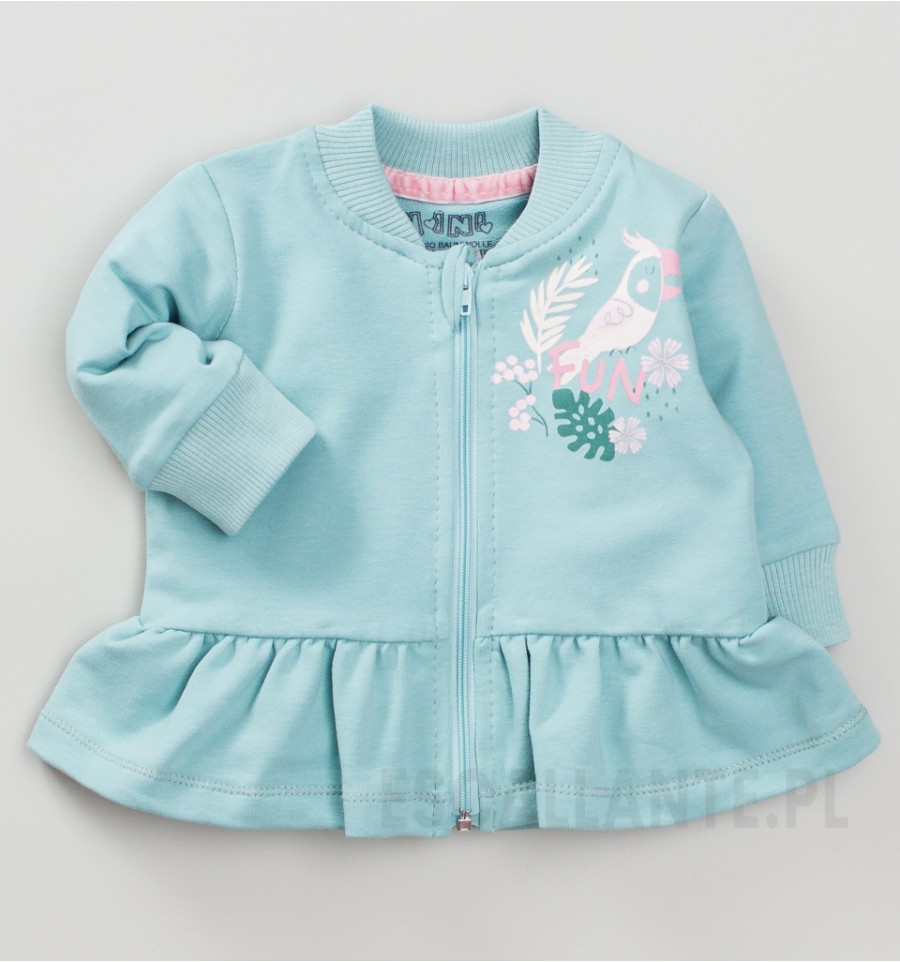 Zielona bluza niemowlęca MINT & PINK z bawełny organicznej dla dziewczynki