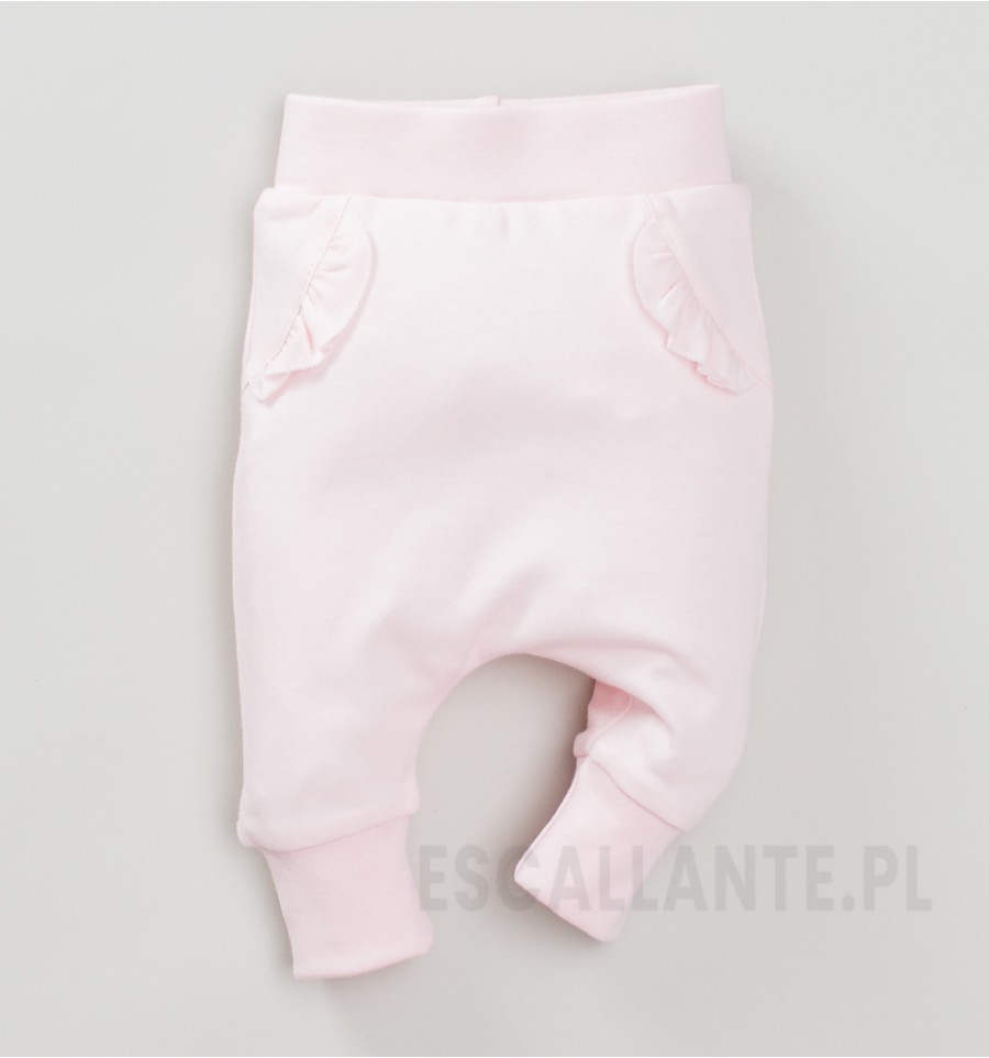 Różowe spodnie niemowlęce MINT & PINK z bawełny organicznej dla dziewczynki