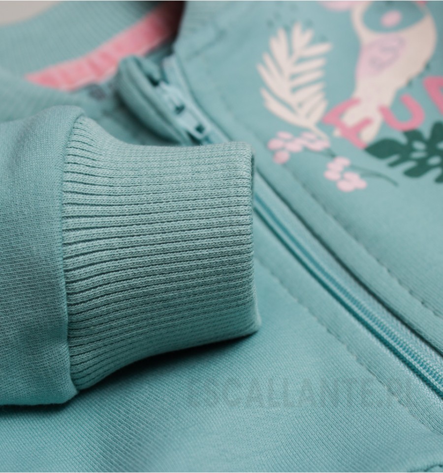Zielona bluza niemowlęca MINT & PINK z bawełny organicznej dla dziewczynki
