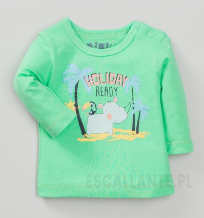 Zielona bluzka niemowlęca SAFARI TRIP z bawełny organicznej dla chłopca